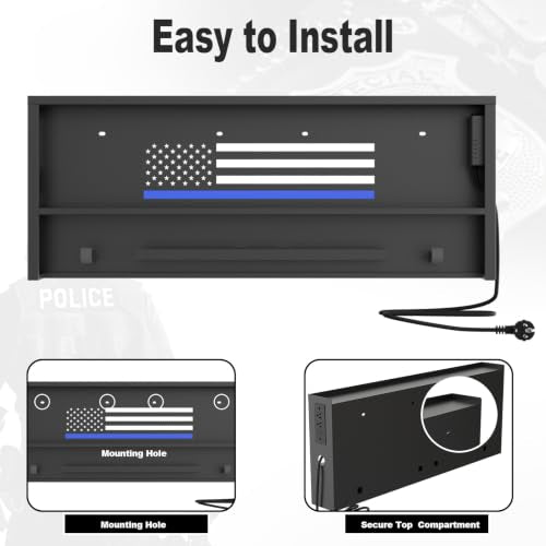 Police Gear Rack with Built-in Power Strip, Tactical Gear Organizer Stand for Duty Belt, Police Vest, Body Armor, Plate Carrier, Helmet Storage, Heavy Duty Gear Rack - size: Wall Mounted
