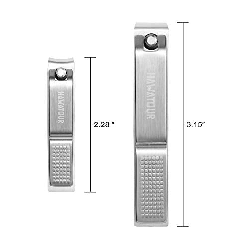 Nail Clippers Set with Visibly Tin Case, Silver | Ultra Sharp, Sturdy Fingernail and Toenail Clipper Cutters - color: Silver