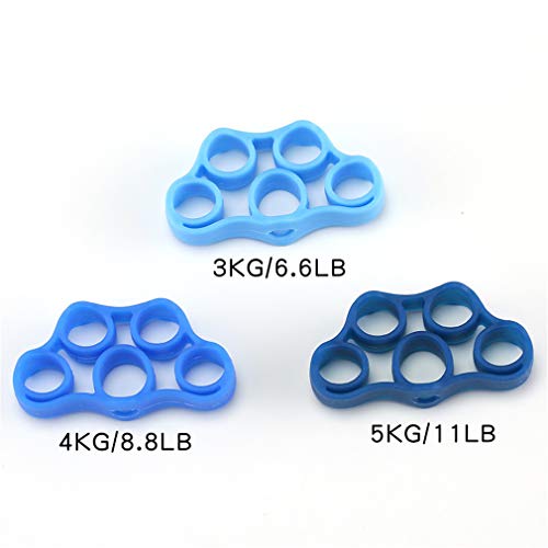 3PCS Finger Stretcher Resistance Bands Strength Trainer for Forearm Exercise Guitar Finger Strengtheners Rock Climbing 6.6 8.8 11 Pounds - color: Style 1-2