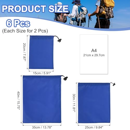 Drawstring Bag with Toggle, Stuff Sack String Waterproof Travel Storage Bags Cinch Stuff Pouch -Fitting for Yoga - color: Sapphire Blue