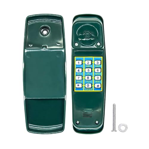 Pretend Phone Toy Pirate Wheel Game Playground Telephone Accessory for Children with Interactive Keys Quality Material Suitable for Swing Set Treehous, Green - color: Green
