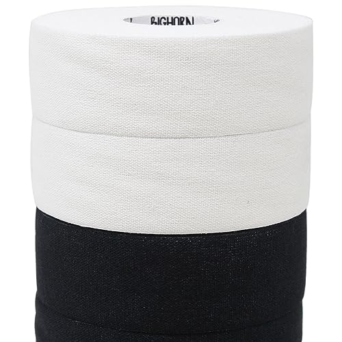 Bighorn Athletics Boxing Tape 1" × 45ft, 6 Rolls, Black & White | Extra sticky 1" athletic tape for boxing & hand wrapping. Strong adhesive, EZ-tear. Protects knuckles, no residue on skin. - color: Black & White
