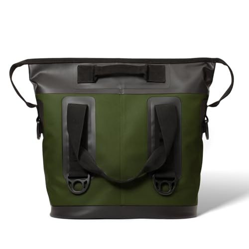Quiksilver Zipperless Backpack Cooler 30L, Holds 36 Cans, 48 Hour Insulation, Leakproof & Waterproof Design, Heavy Duty TPU, IPX7, Padded Straps, Kangaroo Pockets - color: Trekking Green