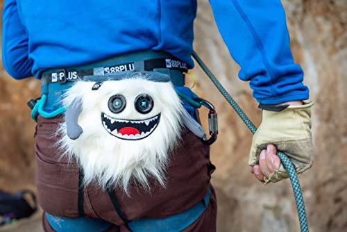 8BPLUS Chalk Bag for Rock Climbing and Bouldering, Chalk Pouch incl Belt & Biner – Cute Funny Character Design, Wide Opening, Gear with Personality, Gift for Climbers - style: MANNY