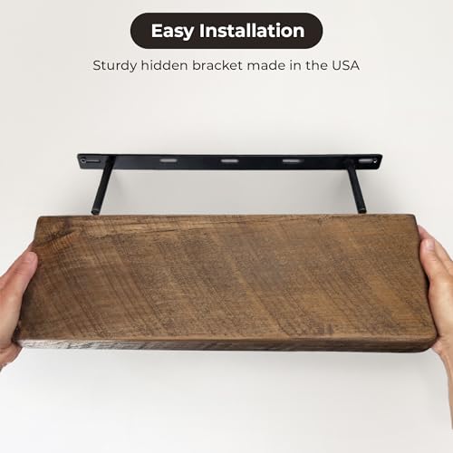 Reclaimed Wood Floating Shelves Real Solid Wood Chunky Shelf Rustic Farmhouse Wall Shelf - size: 38x6