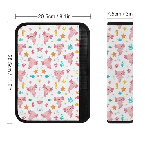 Universal Fit Seat Belt Cover for Adult Use, Stroller Pushchair High Chair, 2PCS White Axolotl Harness Pads Strap Shock Absorption - color: Pattern 437