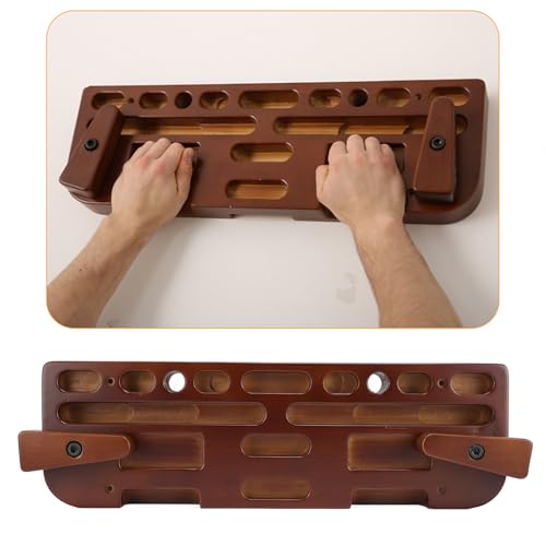 Climbing Hangboard, Wooden Fingerboard for Rock Climbing Enthusiasts, Space Saving Grip Strength Training Board with Smooth Non Burr Surface