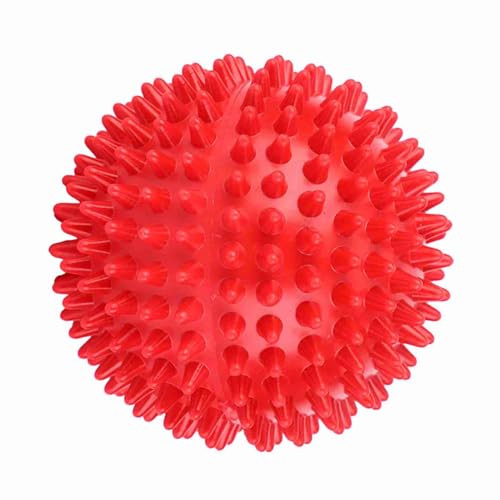 2Pcs Spiky Hard Massage Balls,Soft Spiked Manual Massager Rollers Body Spiky Balls Fitness Finger Relax Tool for Plantar Fasciitis Exercise Back Feet (Small 7.5cm) - color: Red, size: Small 7.5cm
