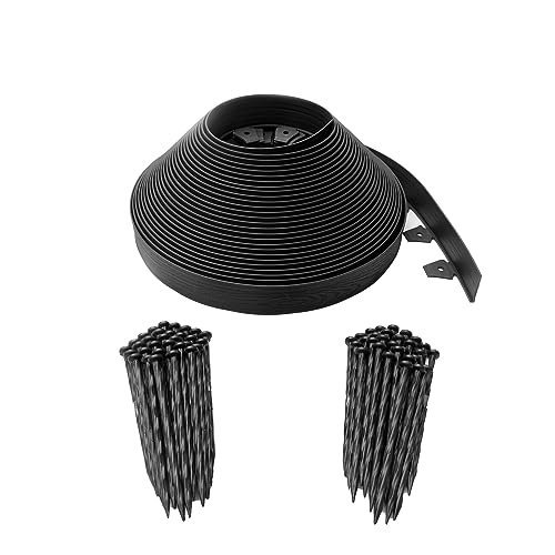 EasyFlex 2.5" Tall Wall No-Dig Landscape Edging Kit - 100 Foot, Black - color: Black, size: 100 Foot, style: Tall Wall