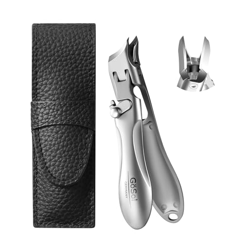 Ingrown Nail Clipper, Sharp Stainless Steel Slanted Finger Toe Nail Cutter | Angled Nail Cutter, Anti-Splash, Built-in Lock, One Handed Nail Trimmer, Curved Blades, Wide Jaw, Cuticle Trimmer, Washable - style: Slanted Nail Clipper