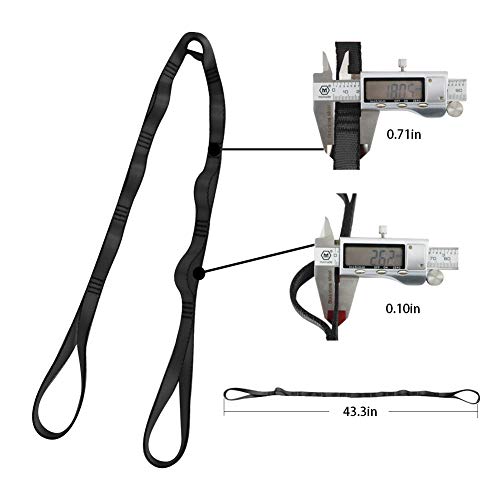 2Pcs Daisy Chain Rope High Strength Nylon Loops Adjustable Yoga Pilates Rope Swing Extension Straps Strong Daisy Chains (Black)