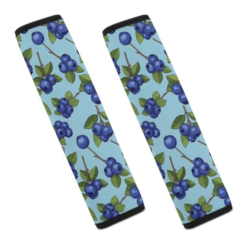 2 Pack Universal Soft and Comfortable Car Seat Belt Pad for Girls and Boys, Stroller Pushchair High Chair, Blueberry Shoulder Protector - color: Pattern 463