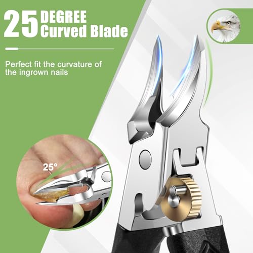 Toenail Clippers for Thick Toenails, Angled Head Large Toe Nail Clippers for Thick Nails for Men, Heavy Duty Slanted Nail Clippers with Wide Jaw, Ingrown Toenail Clippers with Long Handle - style: Ergonomic Nail Clipper Set