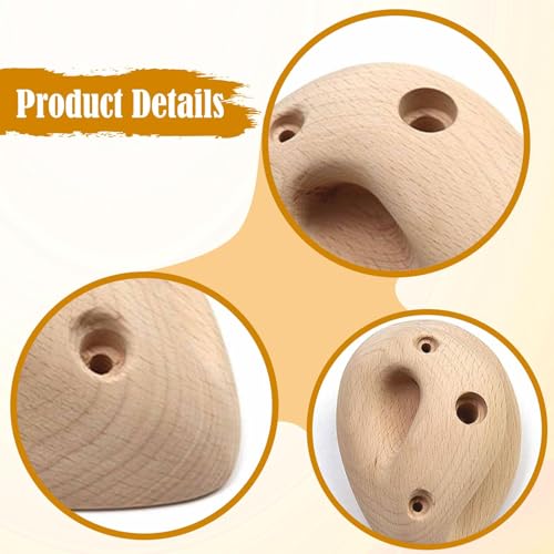 2 Pieces Wooden Rock Climbing Holds Climbing Wall Grips Training Board Blocks for Home
