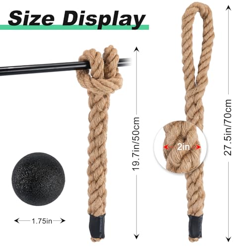Rope Grips for Pull Ups | Handmade Heavy Duty Jute Rope, 2 Inch Thick, Durable Grip Strength Training for Gym and Home Workout