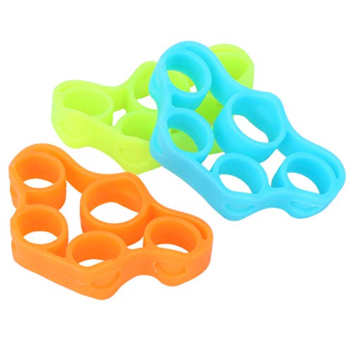 Finger Exerciser, Hand Grip Strengthener, (3PCS) Grip Strength Trainer Forearm grip workout, Finger Stretcher, Relieve Wrist & Thumb Pain, Carpal tunnel, Great for Rock Climbing and More