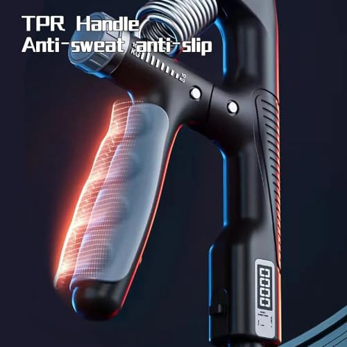 Hand Gripper Strengthener, Adjustable Resistance 22-220Lbs (10-100kg) Forearm Exerciser, Grip Strength Trainer for Muscle Building & Injury Recovery, Aerobic Hands