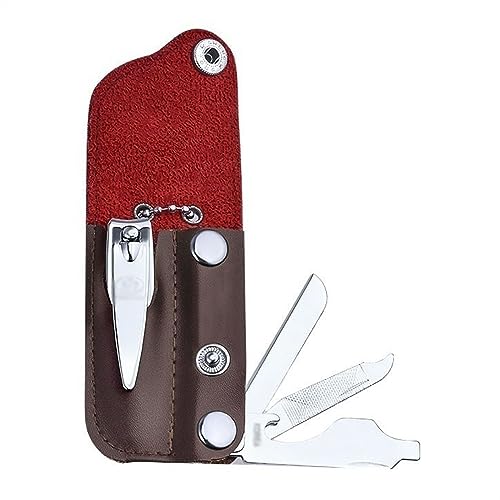 GRFIT Nail Clippers Set Nail Clipper Set with PU Leather Case, Portable Nail Cutter Travel Kit, Multifunctional Manicure Kit with Bottle Opener, Nail File and Knife Manicure Set (Color : A) - color: A