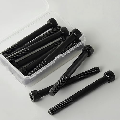 M10-1.5 x 80mm Socket Head Cap Screws, M10x1.5 Bolt, 12.9 Grade Alloy Steel, Allen Socket Drive, Black Oxide Finish, Half Thread, Quantity 6 - size: M10 x 80mm(6PCS)