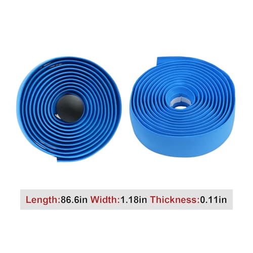 BD13 Bike Handlebar Tape, EVA Road Bike Bar Tape with Shock Absorbing Cushioning, Anti-Slip Bicycle Handlebar Wrap, Heavy-Duty Acrylic Double Sided Tape, (Blue) - color: blue