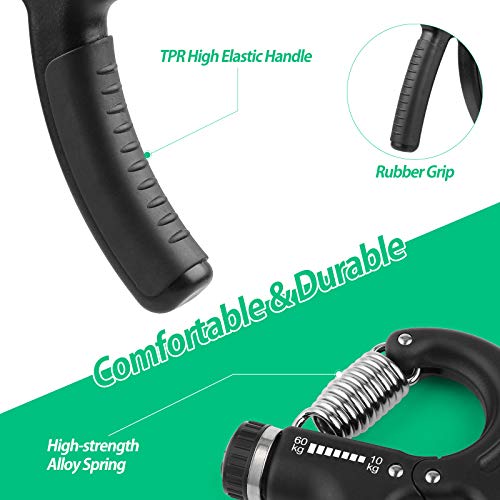 NIYIKOW Grip Strength Trainer, Hand Grip Strengthener, Grip Strengthener, Adjustable Resistance, Forearm Strengthener, Perfect for Musicians Athletes - color: Black-1Pack