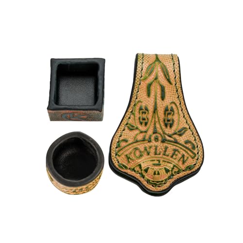 KONLLEN Magnetic Chalk Holder, Pool Cue Accessory | Round or square holder keeps chalk secure and easy to reach for pool cue and billiard players - color: 2-in-1-Green
