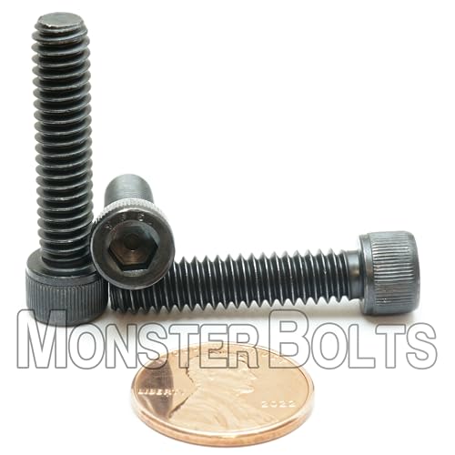 MonsterBolts - 1/4"-20 x 1-1/8" Socket Head Screws, ASTM A574, Alloy Steel, Black Oxide, 10 Pack - size: 1.125 In. (1-1/8")