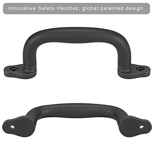 Dolibest Set of 8 Safety Playground Handles, Swing Set Kids Safety Hand Grips for Playset, Climbing Frame, Play House, Climbing Frame, Play House Handles (Black) - color: Black-8pcs