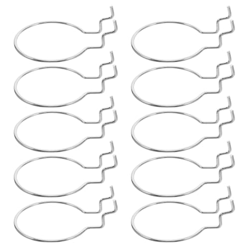Levemolo 10pcs Silver Metal Pegboard Hooks Round Rings for Hanging Board Storage, Heavy-Duty Iron Tool Hangers for Garage and Craft Room Organization