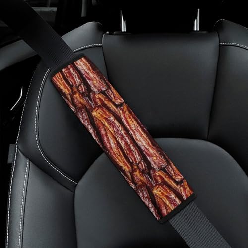2PCS Fried Bacon Seat Belt Cover Soft Padded Neck Strap Covers for Kids, All Vehicles, Comfortable Driving - color: Pattern 488