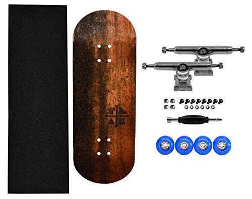 Teak Tuning 34mm Pro Fingerboard Complete - Fully Assembled with Pro Level Components - Pro Shaped Wooden Deck (34x97mm), UltraSpin Bearing Wheels, Prodigy Gen2 Trucks - Blue Suede Shoes - style: Blue Suede Shoes Edition