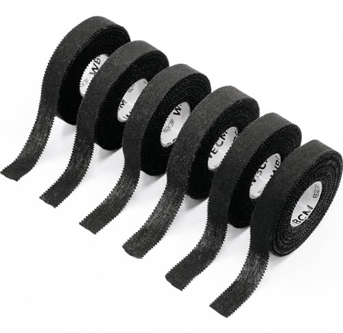 WARM BODY COLD MIND Athletic Finger Tape - 0.5inch x 33ft - Sport Tape for Fingers, Strong Hand Wrap for Crossfit, Weightlifting, Jiu Jitsu, Rock Climbing - color: 6 Rolls Black (33ft)