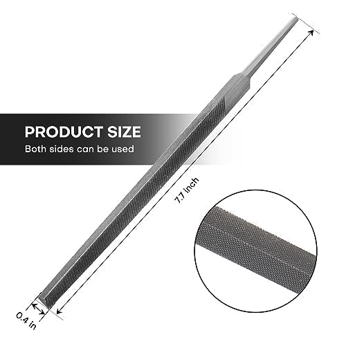 6" Triangular Medium Cut File, Double Cut Teeth, Made of High Carbon Steel, Half Round Hand File Without Handle, Suitable for Shaping Metal, Wood, etc - color: Triangular File, size: 6 Inch