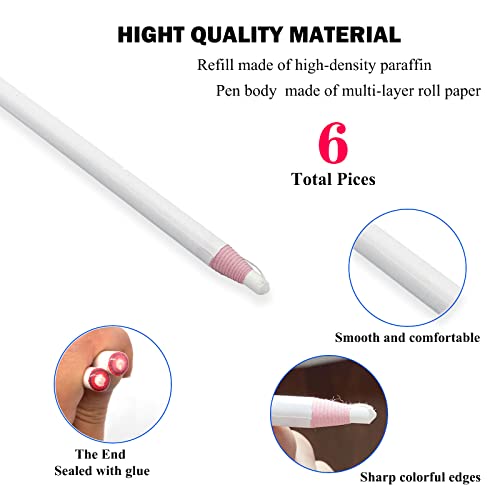 Sewing Mark Pencil 6PCS White Invisible Erasable Fabric Pencils For Leather Cut Marks Student Drawing Tailor Marks - size: White 6 Pcs