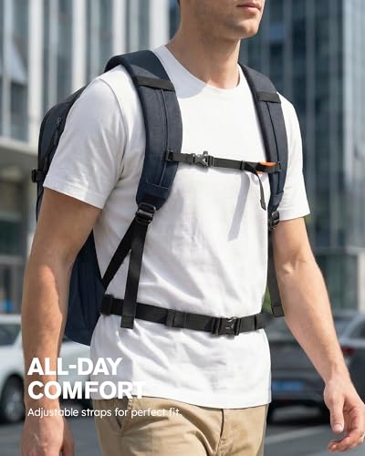 Tolaccea Travel Laptop Backpack 32L, TSA Friendly Flight Approved Computer Work Business Bag, Water-resistant Carry on Luggage, Durable Casual Daypack College Rucksack for Men Women - color: Midnightsky