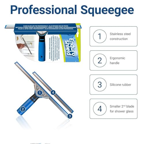 EnduroShield Professional Window Squeegee - 10 & 14 Inch Blades | Premium Silicone Blades | Streak-Free Results | Ergonomic Handle | Professional Grade - size: Single: Professional Squeegee