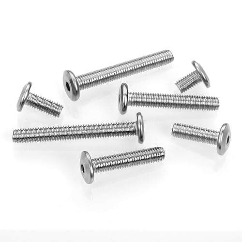 Mywish M6 x 40mm 20Pcs Flat Head Hex Socket Cap Screws Bolts, 304 Stainless Steel Furniture Bolts Full Thread, Bright Finish & Hex Spanner - color: Silver-M6, size: 40mm