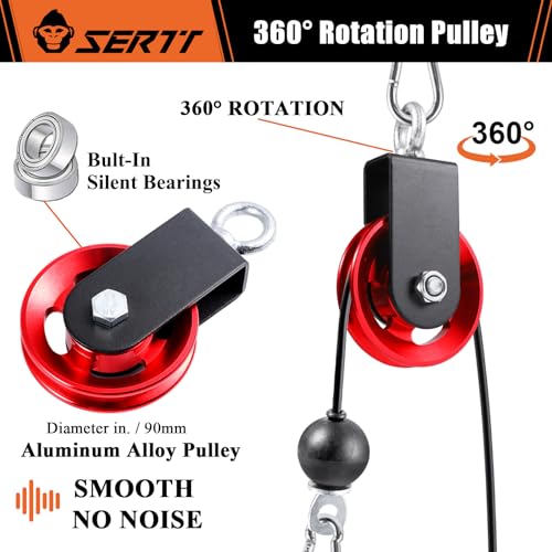 SERTT Cable Pulley Wheel for Home Gym Pulley System, Upgraded 90mm Aluminium Alloy Gym Pulley for Maximum 660LBS Load - color: Red, style: [1 Pack]