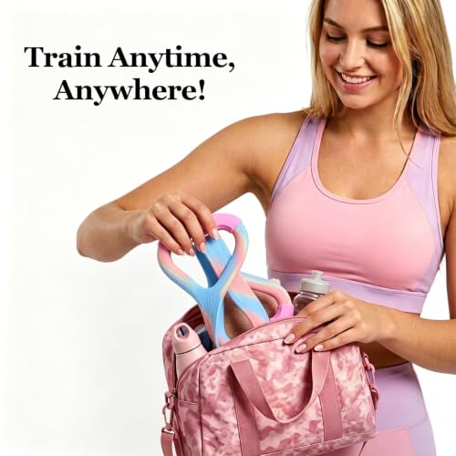 Figure 8 Resistance Band with Handles, Elastic Bands for Working Out,Arm,Back,Shoulder Training Elastic Ropes - color: Colorful/Purple/Gray