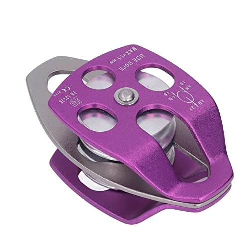 Climbing Pulley, Double Side Swing High-Strength Aluminum 360° Rotation for Rock Climbing, Construction, Aerial Work
