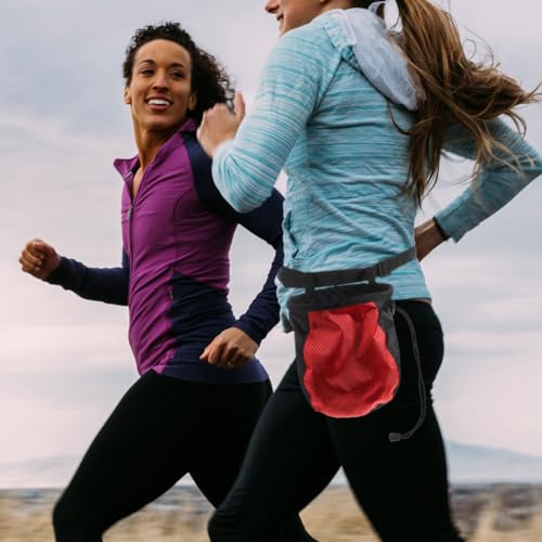 Adjustable Waist Outdoor Anti-Slip Chalk Powder Storage Pouch for Bouldering Training Climbing Red Black