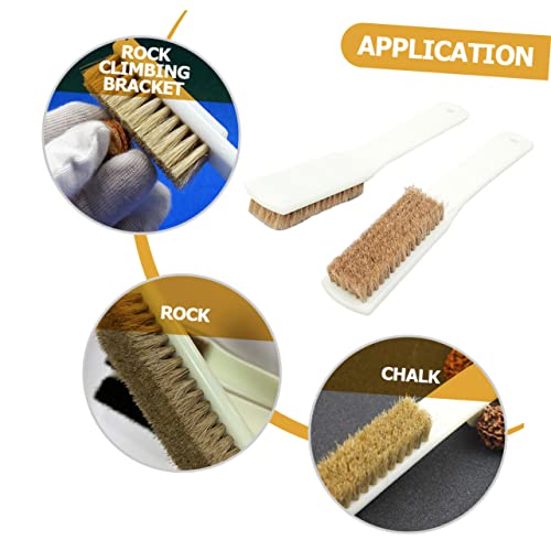 2pcs Walnut Stone Cleaning Brush for Climbing Rocks Boars Hair Brush Handle for Outdoor Climbing