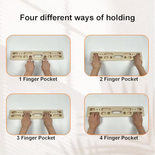 Climbing Hangboard Rock Climbing Training as Climbing Fingerboard with Jugs, Slopes and Edges, Pockets as Door Mounted Training Station Rock Climbing Pull Up Bar