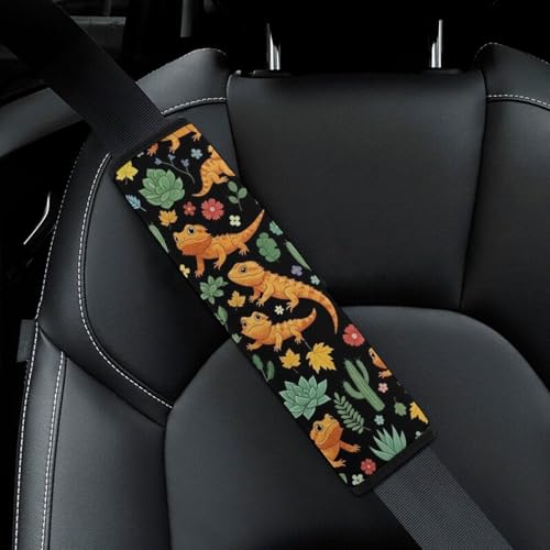 2 Pack Reptiles Bearded Dragon Seat Belt Shoulder Pad Universal Soft and Comfortable Shoulder Protector for Kids, Most Cars, Pressure Relief - color: Pattern 1076