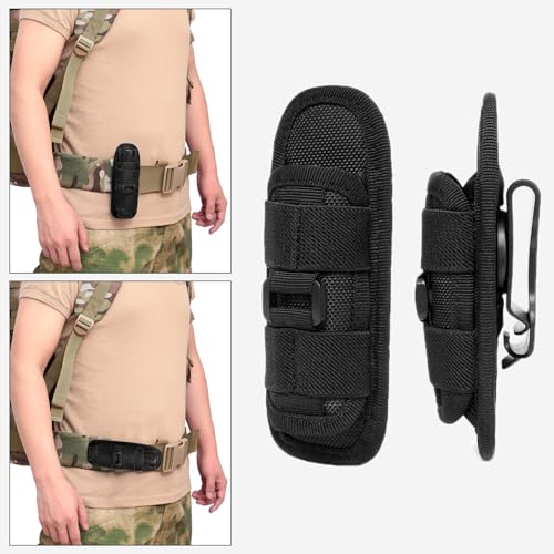TRIWONDER Tactical Phone Pouch Molle, Smartphone Holster Bag EDC Utility Cellphone Lock Card Holder Organizer Fit for Waist Belt Case - color: 10 Black