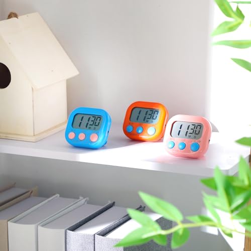 Weewooday 30 Pcs Large Classroom Timers, Magnetic Digital Kitchen Timer Bulk, Loud Alarm Electronic Countdown Stopwatch Multifunction for Classroom Office Cooking Baking Teacher Lab Gym (10 Colors) - color: 10 Colors