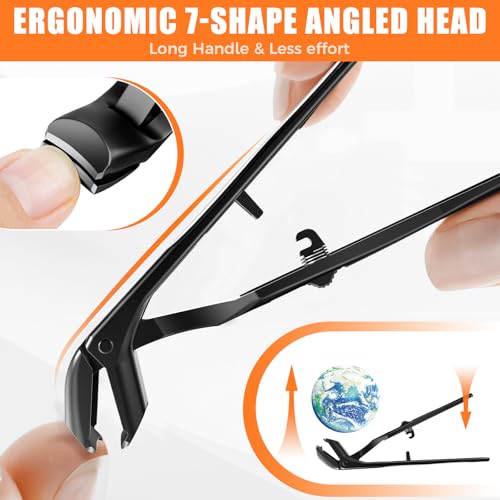 Toenail Clippers for Seniors Thick Toenails, 2026 Large Angled Nail Clippers for Men Thick Nails with Catcher, Heavy Duty Nail Cutter Long Handle Sharp Fingernail Clipper Gifts for Men Women Adults - style: Black Angled Head Nail Clippers