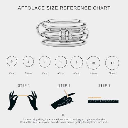 Gold Stackable Rings for Women Non Tarnish, Dainty 14K Gold/Silver Plated Cubic Zirconia Spinelli Ring Chunky Multi Rings Mixed Metals Ring Stack Set Non Tarnish Jewelry - color: Plain-Silver, size: 9