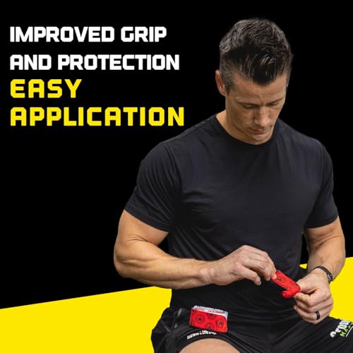 Orange Super Stretchy Premium Thumb Tape (4-Pack) and Pre Cut Black Athletic Tape for Fingers - Extra Sticky Elastic Athletic Thumb Tape for Weightlifting