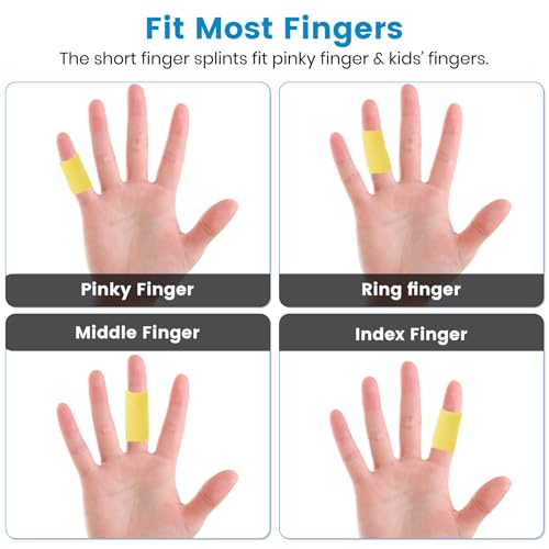 Finger Compression Sleeves, 10 Pcs | Finger Protectors Cots for Arthritis Swelling Basketball Sport, Breathable Elastic - color: Yellow